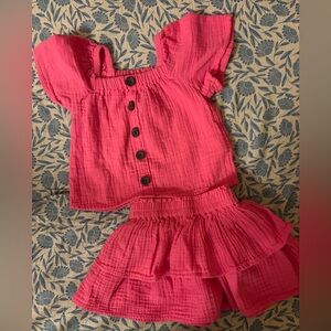 Crewcuts Vibrant Pink Ruffled Set